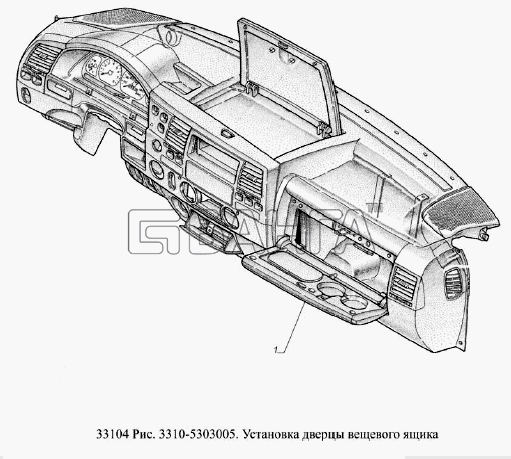 ГАЗ ГАЗ-33104 Валдай Евро 3 Схема Установка дверцы вещевого ящика-18
